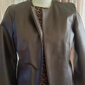 Soft leather jacket bronze color